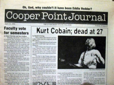 kurt cobain death newspaper